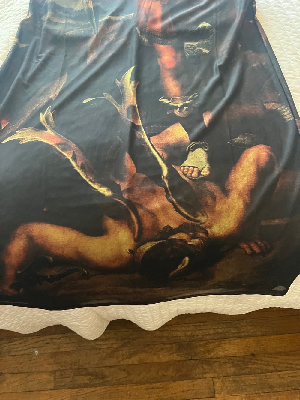 Killstar Black Maxi Dress with Multi-Color Renaissance Graphic - Picture 3 of 7
